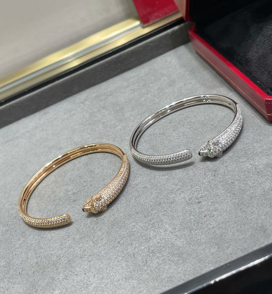 [⭐Hevara Jewelry]PANTHERE FULL DIAMOND OPEN BRACELET
