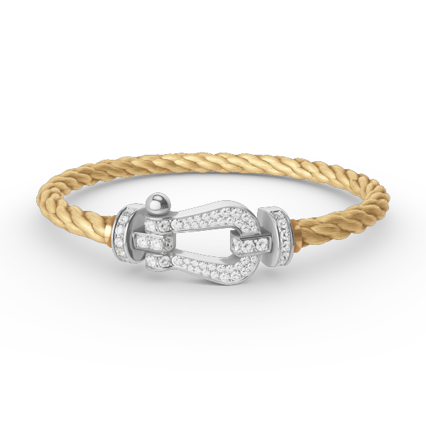 [⭐Hevara Jewelry]FORCE LARGE HORSESHOE FULL DIAMOND BRACELET SILVER