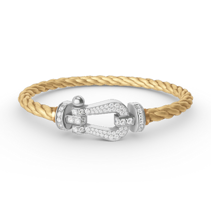 [⭐Hevara Jewelry]FORCE LARGE HORSESHOE FULL DIAMOND BRACELET SILVER