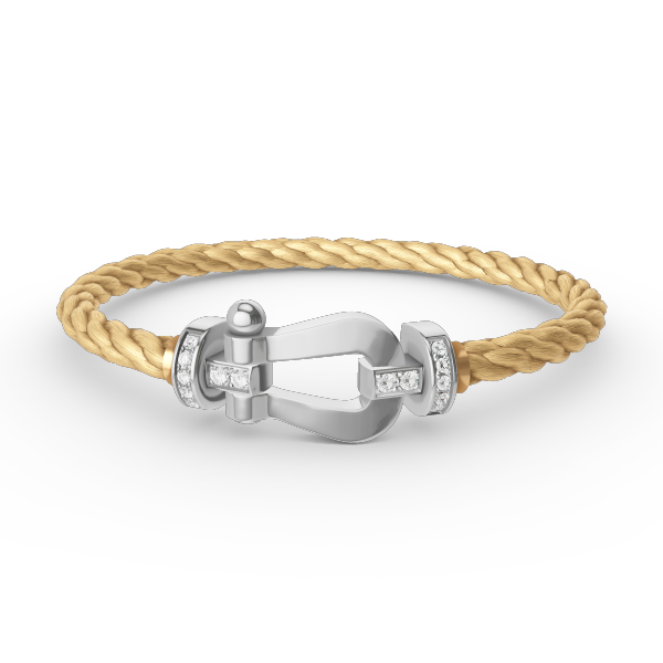 [⭐Hevara Jewelry]FORCE LARGE HORSESHOE HALF DIAMOND BRACELET SILVER