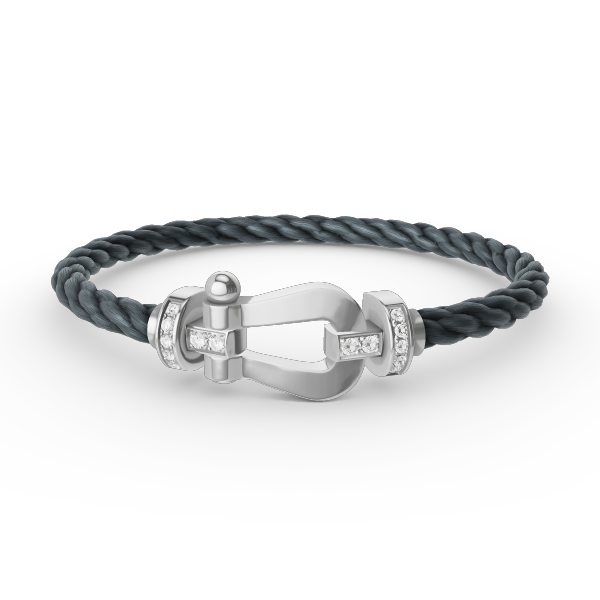[⭐Hevara Jewelry]FORCE LARGE HORSESHOE HALF DIAMOND BRACELET SILVER