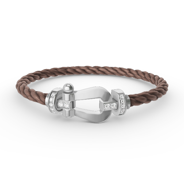 [⭐Hevara Jewelry]FORCE LARGE HORSESHOE HALF DIAMOND BRACELET SILVER