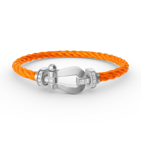 [⭐Hevara Jewelry]FORCE LARGE HORSESHOE HALF DIAMOND BRACELET SILVER