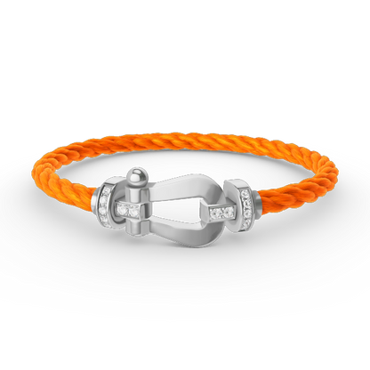 [⭐Hevara Jewelry]FORCE LARGE HORSESHOE HALF DIAMOND BRACELET SILVER