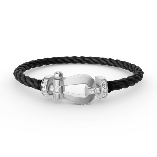 [⭐Hevara Jewelry]FORCE LARGE HORSESHOE HALF DIAMOND BRACELET SILVER