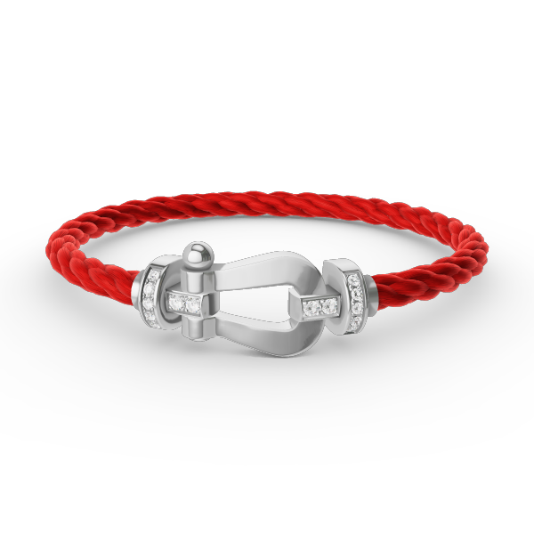 [⭐Hevara Jewelry]FORCE LARGE HORSESHOE HALF DIAMOND BRACELET SILVER