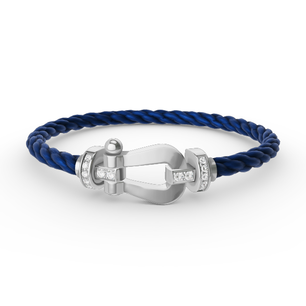 [⭐Hevara Jewelry]FORCE LARGE HORSESHOE HALF DIAMOND BRACELET SILVER