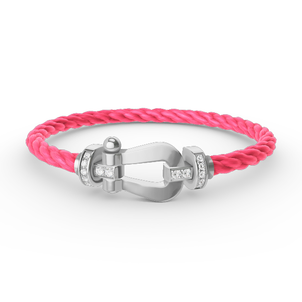 [⭐Hevara Jewelry]FORCE LARGE HORSESHOE HALF DIAMOND BRACELET SILVER