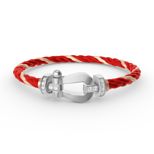 [⭐Hevara Jewelry]FORCE LARGE HORSESHOE HALF DIAMOND BRACELET SILVER