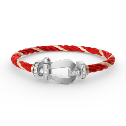 [⭐Hevara Jewelry]FORCE LARGE HORSESHOE HALF DIAMOND BRACELET SILVER
