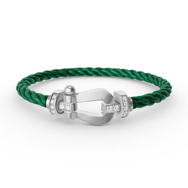 [⭐Hevara Jewelry]FORCE LARGE HORSESHOE HALF DIAMOND BRACELET SILVER