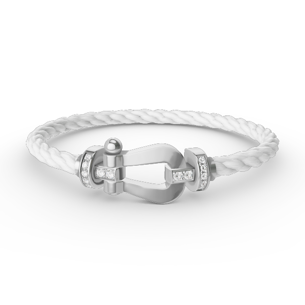 [⭐Hevara Jewelry]FORCE LARGE HORSESHOE HALF DIAMOND BRACELET SILVER