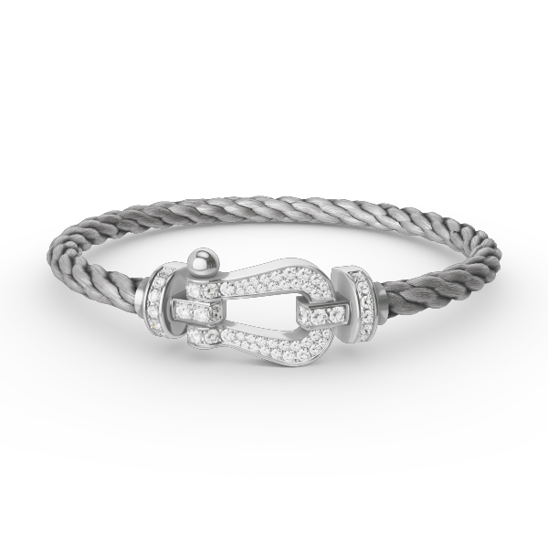 [⭐Hevara Jewelry]FORCE LARGE HORSESHOE FULL DIAMOND BRACELET SILVER