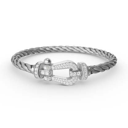 [⭐Hevara Jewelry]FORCE LARGE HORSESHOE FULL DIAMOND BRACELET SILVER