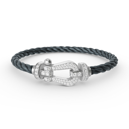 [⭐Hevara Jewelry]FORCE LARGE HORSESHOE FULL DIAMOND BRACELET SILVER