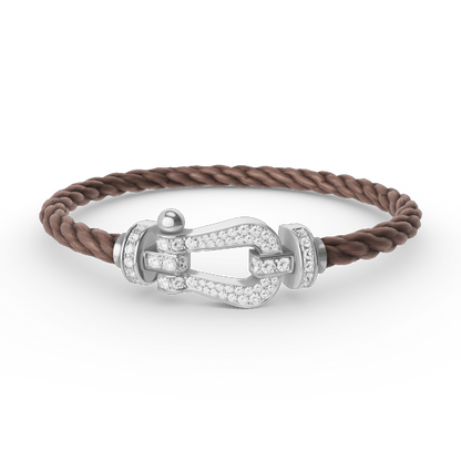 [⭐Hevara Jewelry]FORCE LARGE HORSESHOE FULL DIAMOND BRACELET SILVER
