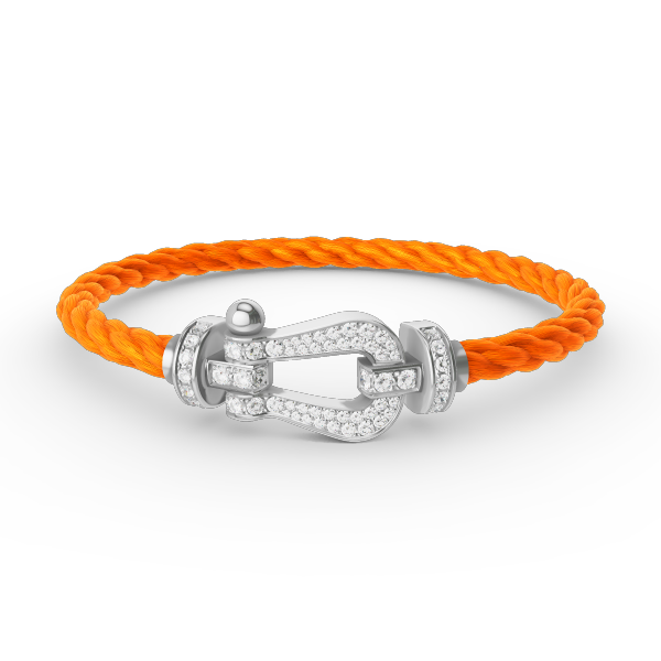 [⭐Hevara Jewelry]FORCE LARGE HORSESHOE FULL DIAMOND BRACELET SILVER