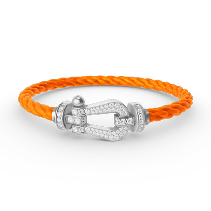 [⭐Hevara Jewelry]FORCE LARGE HORSESHOE FULL DIAMOND BRACELET SILVER
