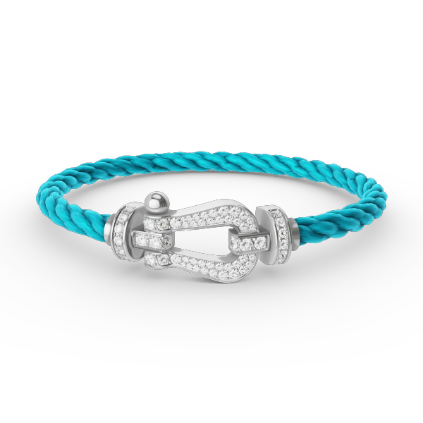 [⭐Hevara Jewelry]FORCE LARGE HORSESHOE FULL DIAMOND BRACELET SILVER