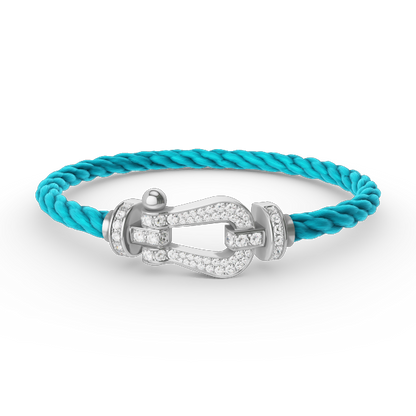 [⭐Hevara Jewelry]FORCE LARGE HORSESHOE FULL DIAMOND BRACELET SILVER