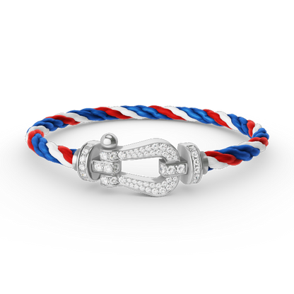 [⭐Hevara Jewelry]FORCE LARGE HORSESHOE FULL DIAMOND BRACELET SILVER