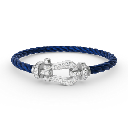 [⭐Hevara Jewelry]FORCE LARGE HORSESHOE FULL DIAMOND BRACELET SILVER