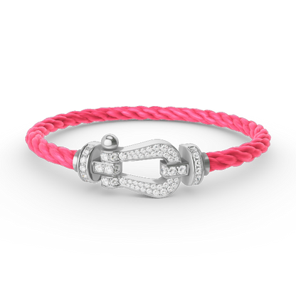 [⭐Hevara Jewelry]FORCE LARGE HORSESHOE FULL DIAMOND BRACELET SILVER