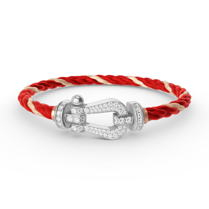 [⭐Hevara Jewelry]FORCE LARGE HORSESHOE FULL DIAMOND BRACELET SILVER