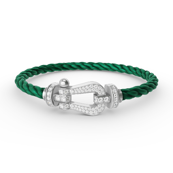 [⭐Hevara Jewelry]FORCE LARGE HORSESHOE FULL DIAMOND BRACELET SILVER