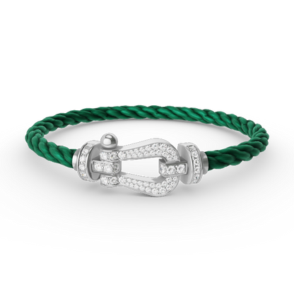 [⭐Hevara Jewelry]FORCE LARGE HORSESHOE FULL DIAMOND BRACELET SILVER