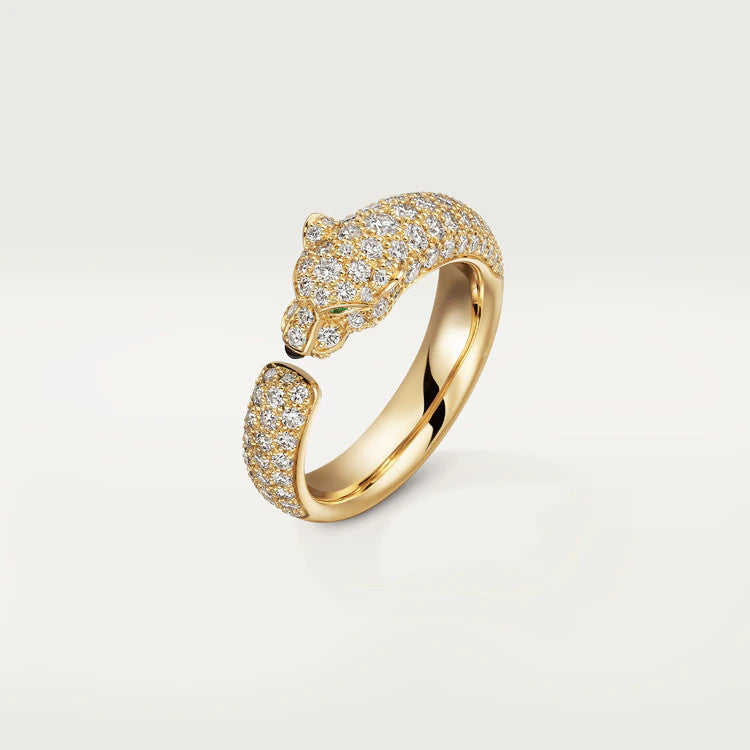 [⭐Hevara Jewelry]PANTHERE PINK GOLD DIAMOND RING