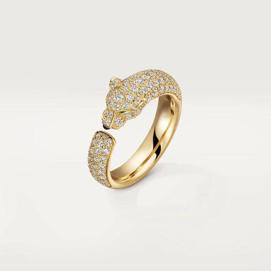 [⭐Hevara Jewelry]PANTHERE PINK GOLD DIAMOND RING