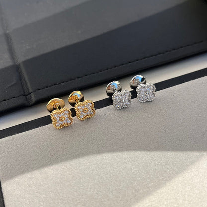 [⭐Hevara Jewelry]CLOVER MINI DIAMOND STUD EARRINGS
