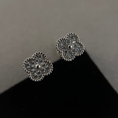 [⭐Hevara Jewelry]CLOVER MINI DIAMOND STUD EARRINGS