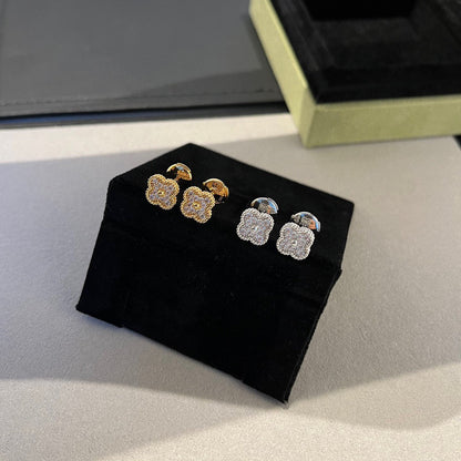 [⭐Hevara Jewelry]CLOVER MINI DIAMOND STUD EARRINGS