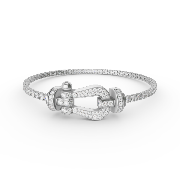 [⭐Hevara Jewelry]FORCE  LARGE HORSESHOE FULL DIAMOND TENNIS BRACELET