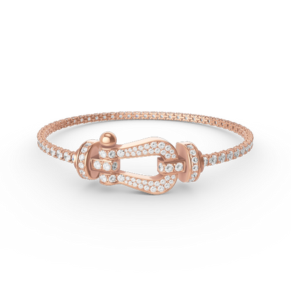 [⭐Hevara Jewelry]FORCE  LARGE HORSESHOE FULL DIAMOND TENNIS BRACELET
