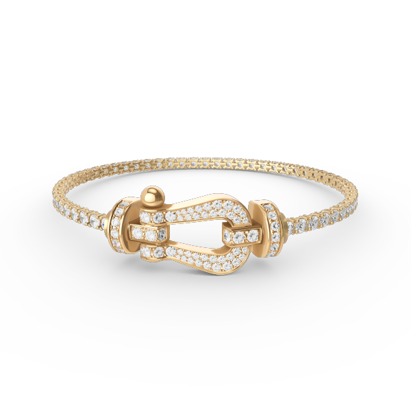 [⭐Hevara Jewelry]FORCE  LARGE HORSESHOE FULL DIAMOND TENNIS BRACELET