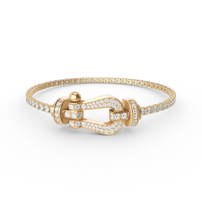 [⭐Hevara Jewelry]FORCE  LARGE HORSESHOE FULL DIAMOND TENNIS BRACELET