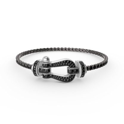 [⭐Hevara Jewelry]FORCE  LARGE HORSESHOE FULL DIAMOND TENNIS BRACELET